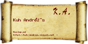 Kuh András névjegykártya